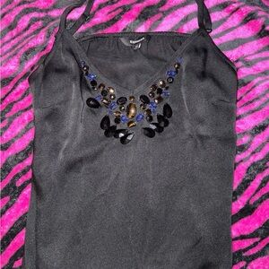 Express Black Beaded Women's Top